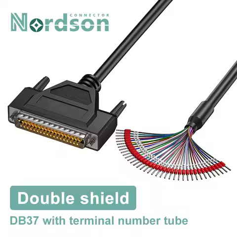 DB37 DB44 Single Head with Number Tube Parallel Port Cable 37pin Double Shielding Male Female 44pin
