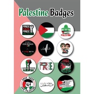 palestine button badge 58mm stand with palestine