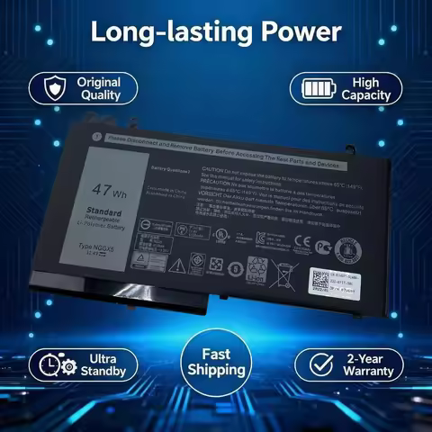 New NGGX5 11.4V 47Wh Laptop Battery For DELL Latitude E5270 E5470 E5570 E5550 E5250 Series M3510 JY8
