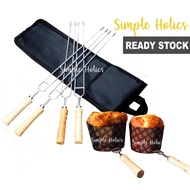 Panettone Double Hanging Skewers / Stainless Steel U-Shaped BBQ Forks / Panettone Pin / Barbeque For