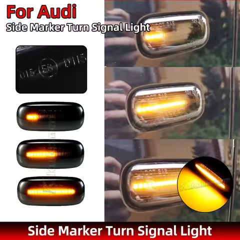 For Audi A2 A3 8L A4 B5 A6 4B C5 A8 4D TT 8N LED Dynamic Side Marker Light Turn Signal Light Indicat