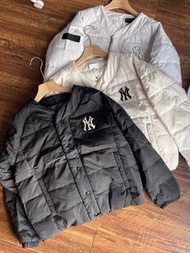 韓國預訂 3色選 MLB 刺繡logo 無領羽絨外套