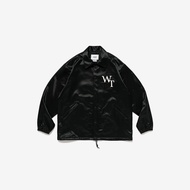 WTAPS CHIEF/JACKET Satin Drawstring Coach JACKET Suede LOGO Black/Green