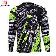 เสื้อ100% ปั่นจักรยานเสือภูเขาแขนยาว X-Tiger เสื้อปั่นจักรยานโพลีเอสเตอร์เสื้อแข่งจักรยาน