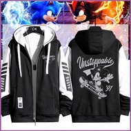 YT2 Sonic the Hedgehog cartoon anime zipper Hoodie coat jacket Unisex Top YT2