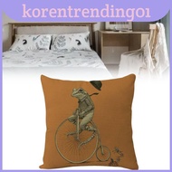 Pattern Cartoon Animal Linen Pillowcase For Home Office Couch 45x45cm