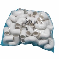 L boh Pipa Listrik 5/8 isi 50 pcs / Keni Pipa Kabel Listrik Putih 5/8 50pcs