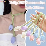 3/6Pcs Tulip Ribbon DIY Accessories - Sweet Flowers Hairband - Bags Decoration - Flower Curtain Tieb