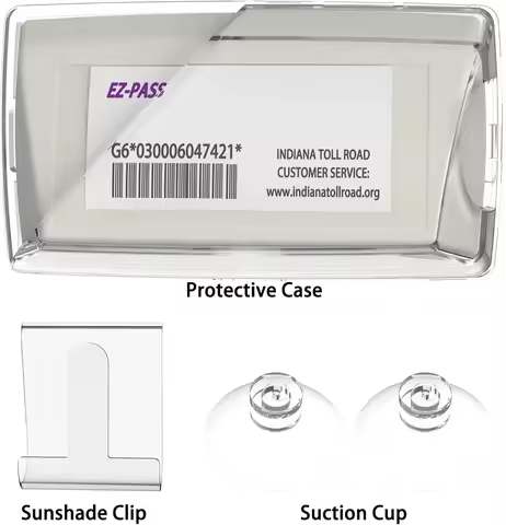 Upgraded EZ-Pass Holder for Windshield/Sun Visor Secure iPass Transponder Holder