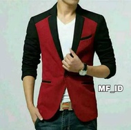 COD ( Bayar Di Tempat ) Jas Blazer Pria Kombinasi Terbaru / Jas Blazer Pria Casual Semi Formal Slim