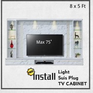 [EE LIFE DESIGN]  8 KAKI TV KABINET / 8ft x 5ft Tv Series / 8 FT Tv CABINET  [ FREE INSTALLATION ]