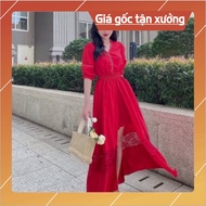 Red maxi dress split - ilovemaxi