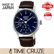 [Time Cruze] Seiko SPB163J1 Presage Japan Made Automatic Blue Enamel Dial Brown Leather Strap Men Watch SPB163J SPB163