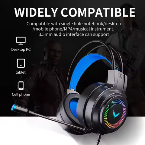 G60 Gaming Headset 7.1 Stereo SVirtual Surround Bass Earphone Headphone with Mic LED Light for Compu