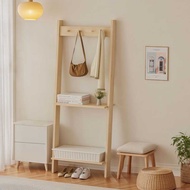 Solid Wood Clothes Rack Bedroom Storage Rack