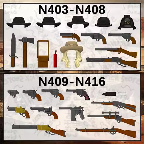 N403-N408 N409-N416 RDR Game Action Figures Accessarioes Gun Building Blocks Gift Toys For Children 