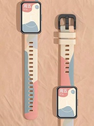 Silicone Watch Strap For Huawei Watch Fit New,經典漸變色設計,適合更換,男女皆宜的個性、充滿活力的配件