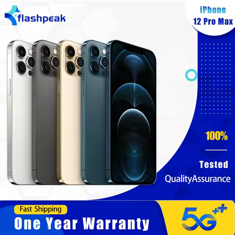 Original Apple iPhone 12 Pro Max 5G Mobile Phone Face ID NFC 128/256/512GB 6.7'' Triple 12MP IOS A14
