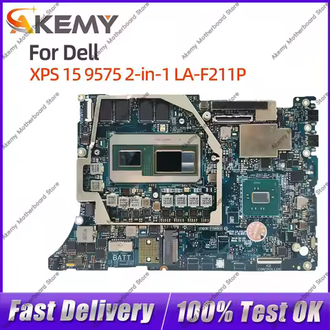 For DELL XPS 15 9575 2-in-1 LA-F211P Notebook Motherboard 00D6DD 0N338G 08P9MM i5-8305G i7-8705G 8G/