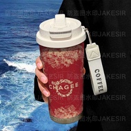 CHAGEE/Simple Thermos Cup Stainless Steel Straw Double Drinking Coffee Water Cup/glwdj