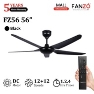 FANZÓ FZ56 FZ42 5 Blades DC Motor Ceiling Fan Baby Fan 24 Speeds With Remote Control - Black / White