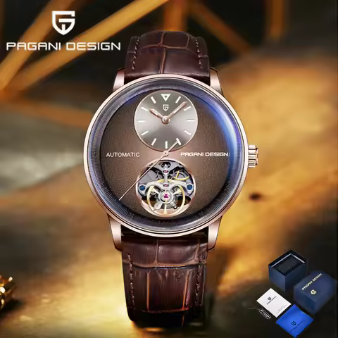 2026 new Pagani design 42mm Tourbillon Multi Time Zone luxury men's automatic mechanical watches lea