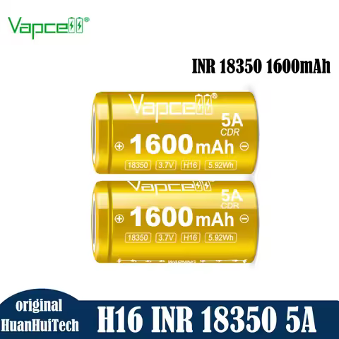 Original Vapcell H16 INR 18350 1600mah 5A 3.7V Li-ion Battery 18350 Highest Capacity Rechargable Cel