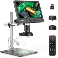 TOMLOV-DM602Pro 10.1" HDMI Microscope with 3 Lens, Coin Microscope with Ring Light, Adults LCD Video