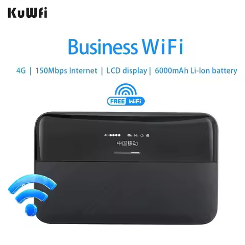 KuWFi 6000mAh Unlock 4G Pocket Wifi 150Mbps Portable Wireless Mobile Router Modem 4g Wifi Sim Card O