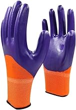 10 Pairs, Protective Gloves Anti-cutting Purple Nitrile Coated, Safety Work Gloves Anti-vibration (Color : Purple 12 Pairs, Size : M)