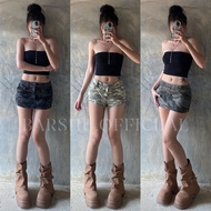 Y2k Military Low Waist Skirt Shorts Camping/Hiking Ruffled Y2k Skirt