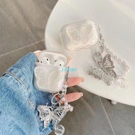INS 3D Butterfly Case With Keychain For Apple Airpods 1 2 Pro 3 Inpods I12 Bluetooth Earphone Protec
