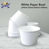 White Paper Bowl – 50pcs (260ml / 390ml / 520ml / 850ml / 1000ml)
