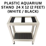 PLASTIC AQUARIUM STAND - 24 X 12 (Suitable for 2 Feet Aquarium) (White / Black) - Fish Tank Aquarium