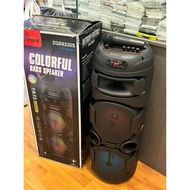 ZQS-8220S Bluetooth Speaker with 2 Mics Loud High Bass Outdoor Party Speaker with LED Lighting Porta