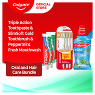 [BUY 2 GET 4] Colgate Triple Action Toothpaste 175g x 2 + FREE Slim Soft Gold Toothbrush x 3 + FREE 