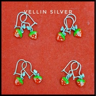 925 Silver Children's Earrings with White Gold Plating - 925 Silver Children's Earrings