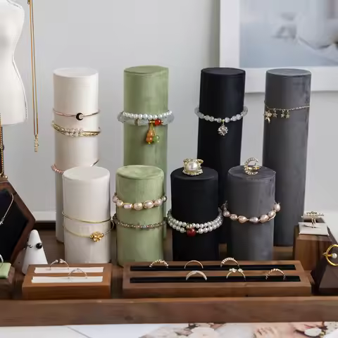Velvet Bracelet Display Holder Bangle Watch Necklace Showcase Organizer Counter Display Rack for Ret