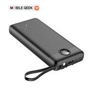 Alpha X (มี CCC) แบตสำรอง รุ่น E20 20000mAh Powerbank Built-in Cable พาวเวอร์แบงค์ พร้อมสายชาร์จในตั