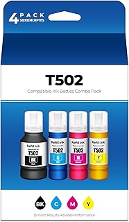 502 Ink Refill Bottles ET-2850 ET-3850 ET-15000 ET-4850 4 Pack 502 Ink Compatible with ET 2850 ET 38