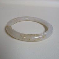 Nephrite Burmese Honey Jade Bracelet Inner Ring Size 61.8mm Width 9.3mm Donut Shape Suitable For All