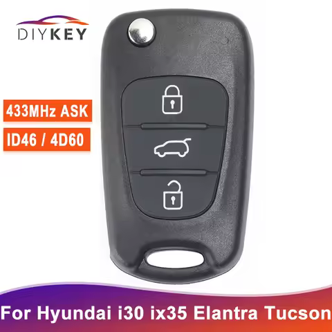 DIYKEY 433MHz 4D60 / ID46 Chip For Hyundai ix35 ix20 i30 i20 2008 2009 2010 2011 2012 2013 2014 Flip