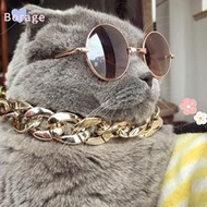 BORRAONE Chain Dog Collar, Cat Dog Gold Necklace Adjustable Pet Necklace, Fashion Chain Collar Gold 