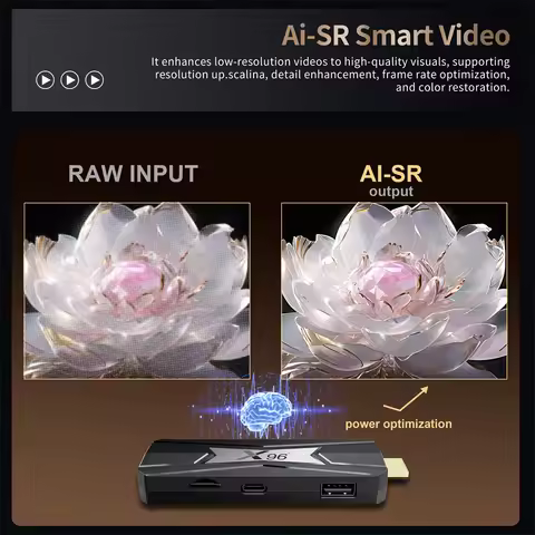20PCS LOT X96 NEO Tv Stick 4k Android 14 Amlogic S905X5M Wifi6 USB Type-C HDR10+ ATV Dongle Smart Tv