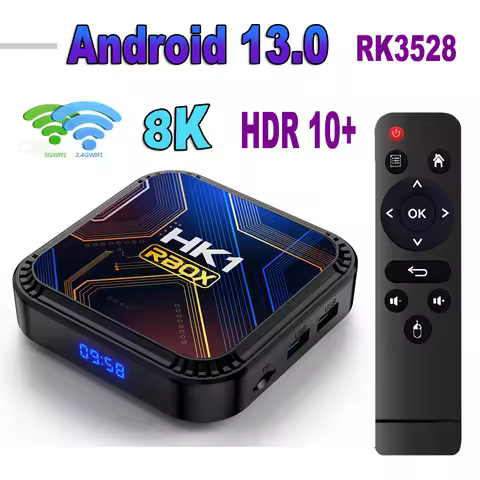 HK1 RBOX K8S Android 13 TV BOX RK3528 64GB 32GB 16GB 2.4G 5G WIFI BT 4.0 8K Vedio Decoding Media Pla