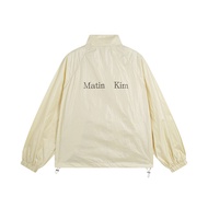 แจ็คเก็ตกันแดดแบบมีซิปสำหรับผู้ชายและผู้หญิง Matin Kim เสื้อคาร์ดิแกนแบบเปิดไหล่แบบลำลองสำหรับฤดูใบไ