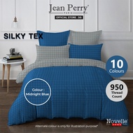 Novelle 950 TC Silky Tex Embossed Satin Bedsheet Set I Fitted Sheet (Houndstooth)