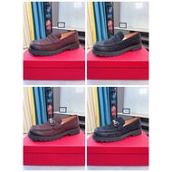 Shoes S1F1H red brown color leather loafer men shoes kasut lelaki