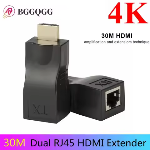 BGGQGG 4K HDMI-compatible Extender Extension up to 30m Over CAT5e / 6 UTP LAN Ethernet Cable RJ45 Po
