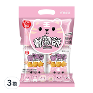 九福 動物造型餅乾 岩鹽 手提袋  200g  3袋